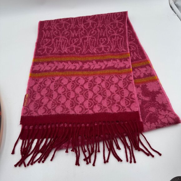 Kuna Baby Alpaca Scarf Fringe Pink soft warm patterned - Picture 1 of 7